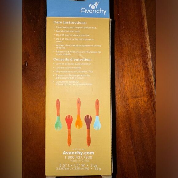 AVANCHY BAMBOO BABY FORKS SET - BPA FORKS - BAMBOO AND SILICONE TODDLER FORK - Picture 6 of 6